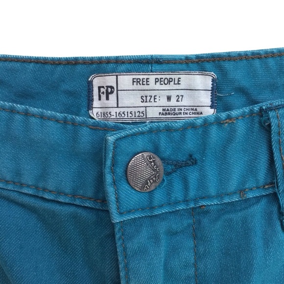 Free People Turquoise Denim Jeans Size 27 NEW - Picture 3 of 6